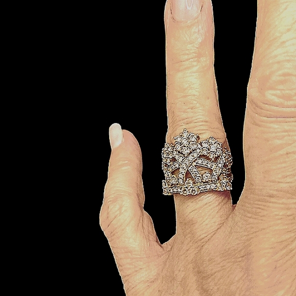 14K Yellow Gold & Diamond Tiara Ring 2.0 ctw* - Picture 4 of 4